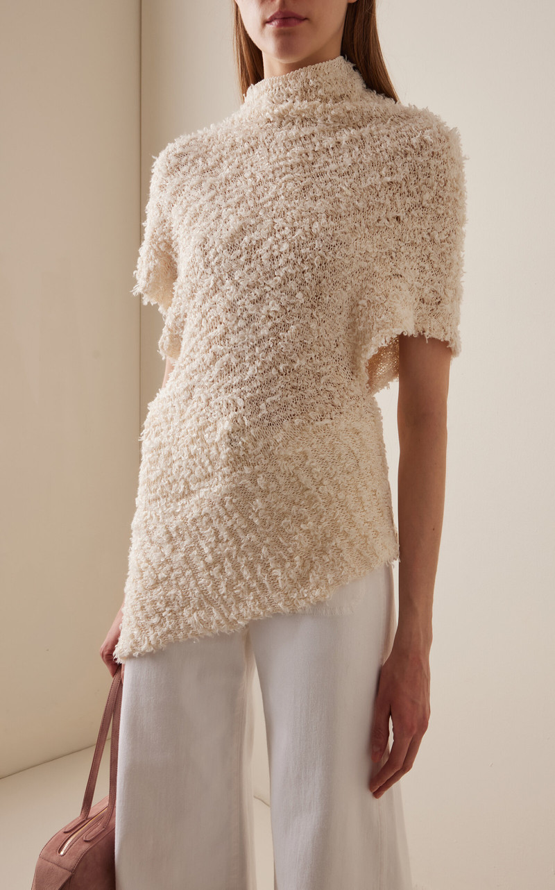 KHAITE Rhodes Knit Bouclé Top ivory outlook