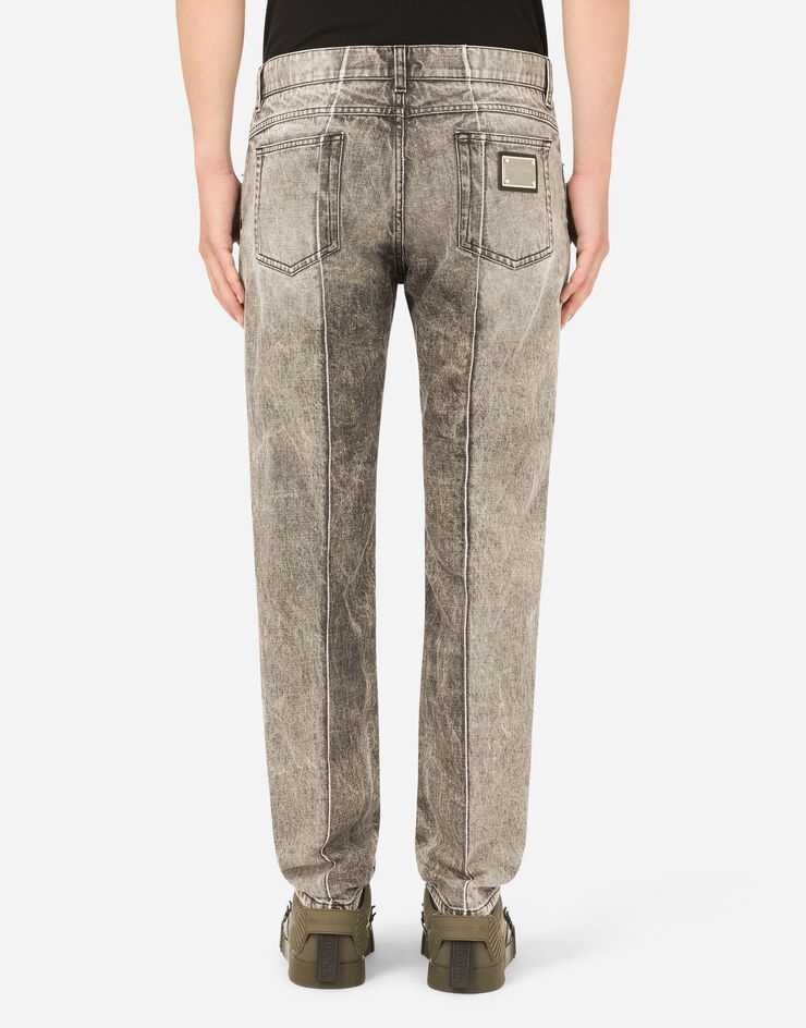 Regular-fit gray patchwork jeans - 3