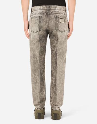 Dolce & Gabbana Regular-fit gray patchwork jeans outlook