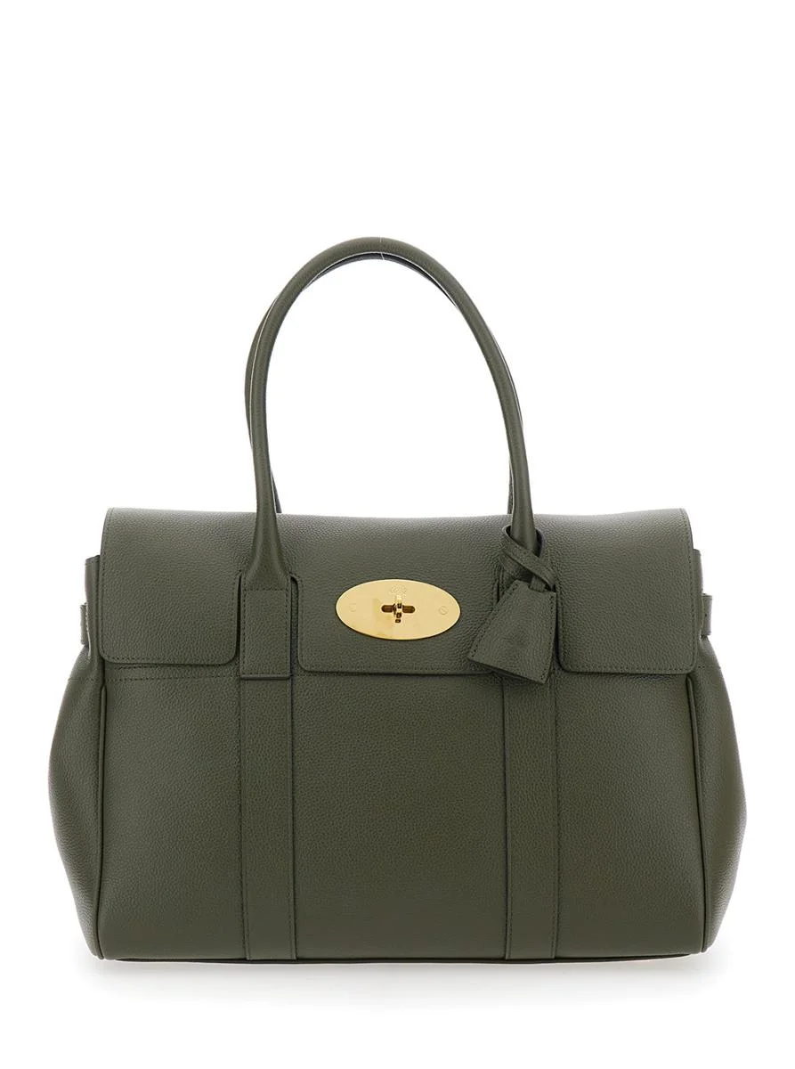 Mulberry 'Bayswater' Green Handbag With Twist-Lock Closure In Grained Leather Woman - 1