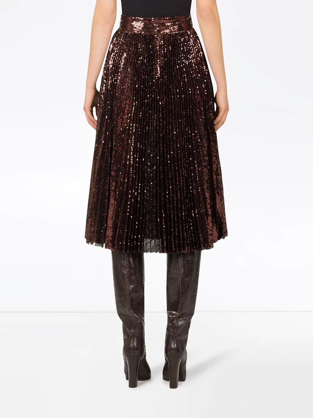 sequin midi plissé skirt - 4