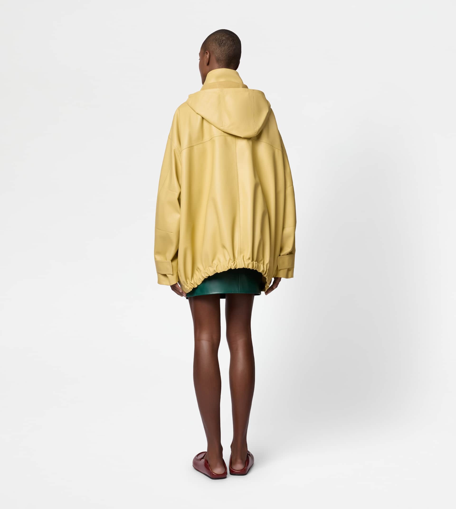 WINDBREAKER IN NAPPA LEATHER - YELLOW - 3
