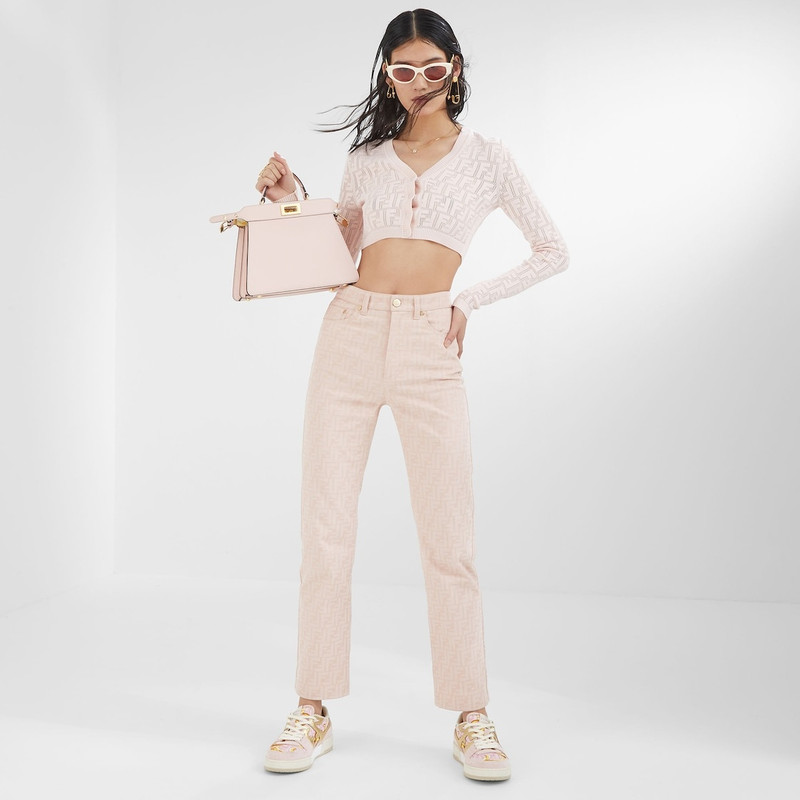 FENDI Pink denim pants outlook