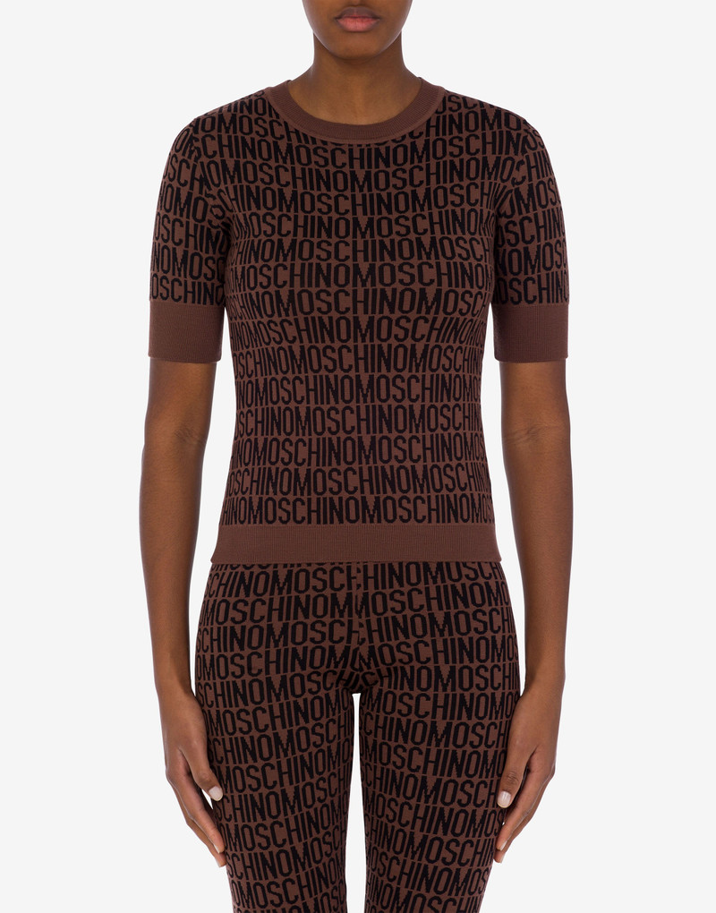 Moschino ALLOVER LOGO WOOL TOP outlook