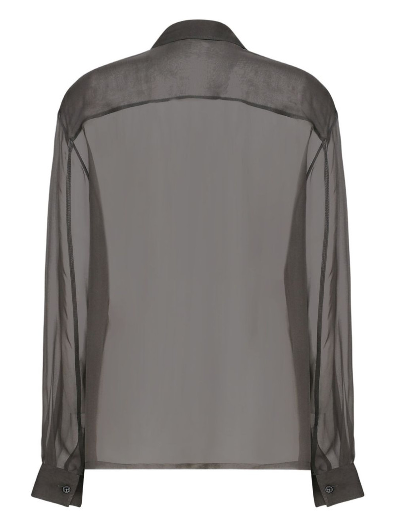 SAINT LAURENT pointed-collar flap-pocket shirt outlook