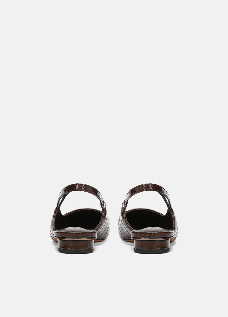 Vince Venice Croc-Embossed Leather Slingback Flat outlook