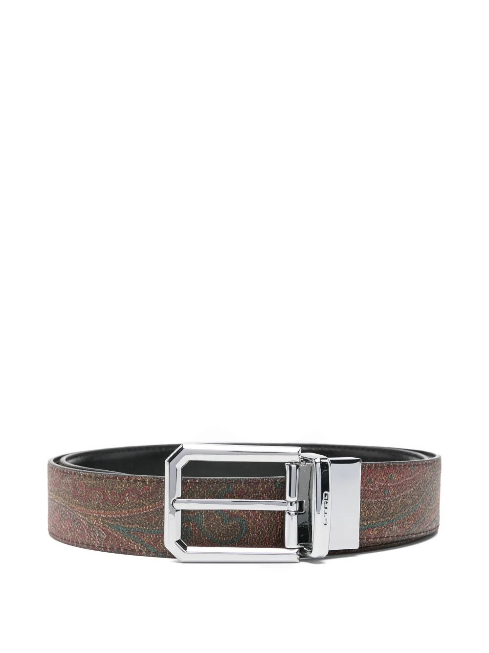 paisley-print leather belt - 1