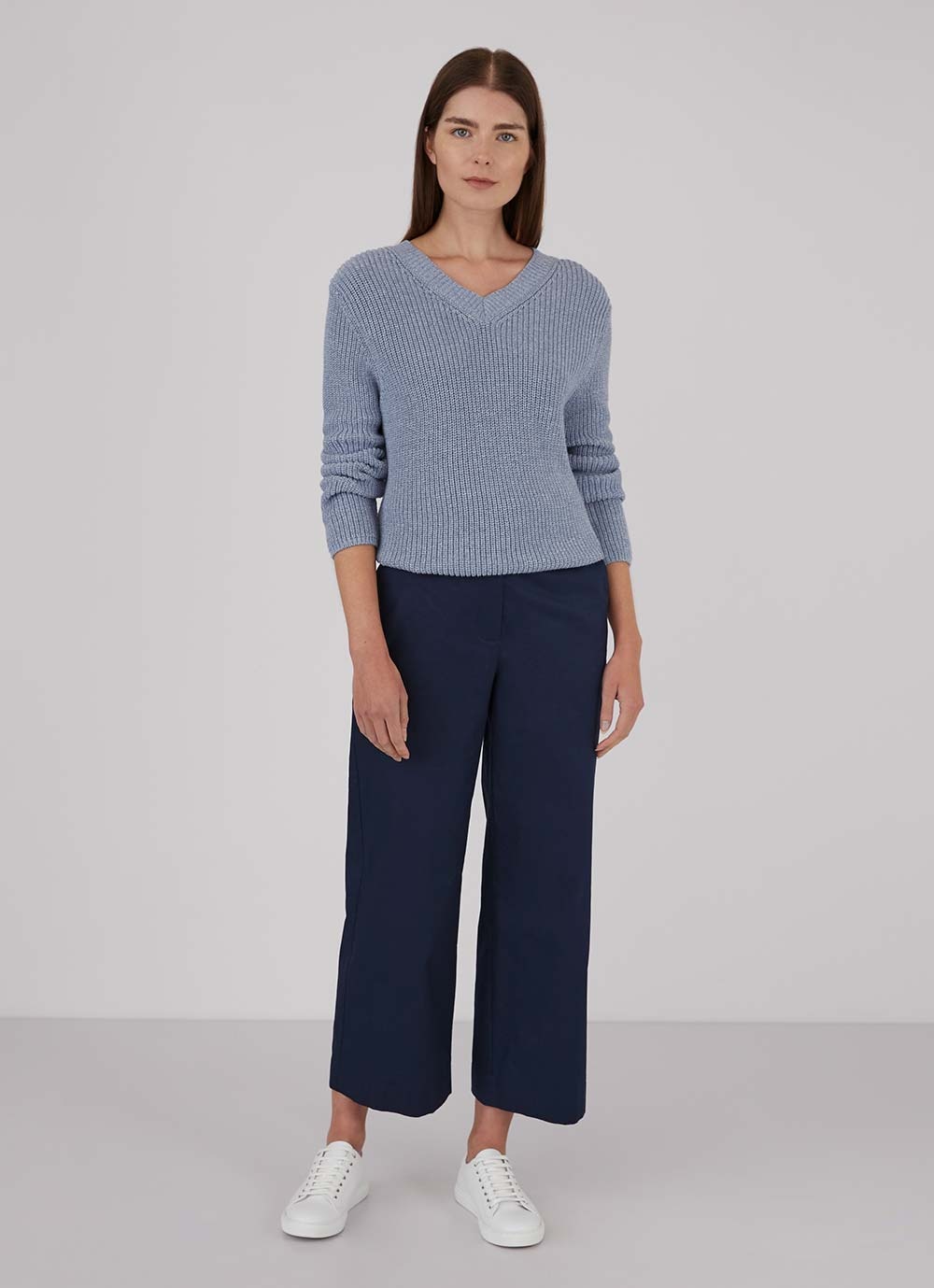 Cotton Rib V Neck Jumper - 4