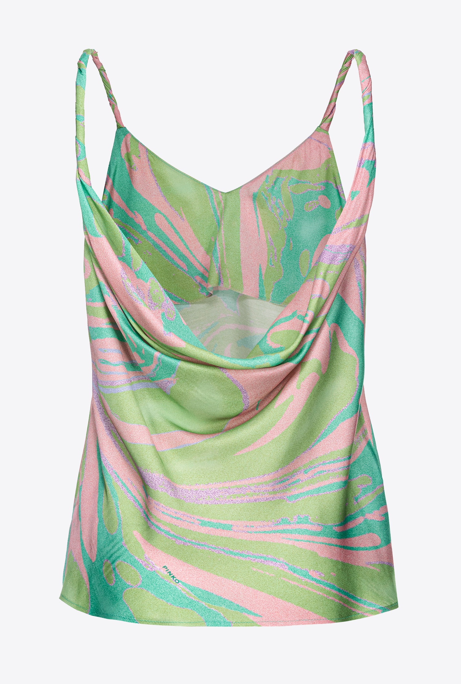 SPLASH-PRINT SATIN VEST TOP - 6