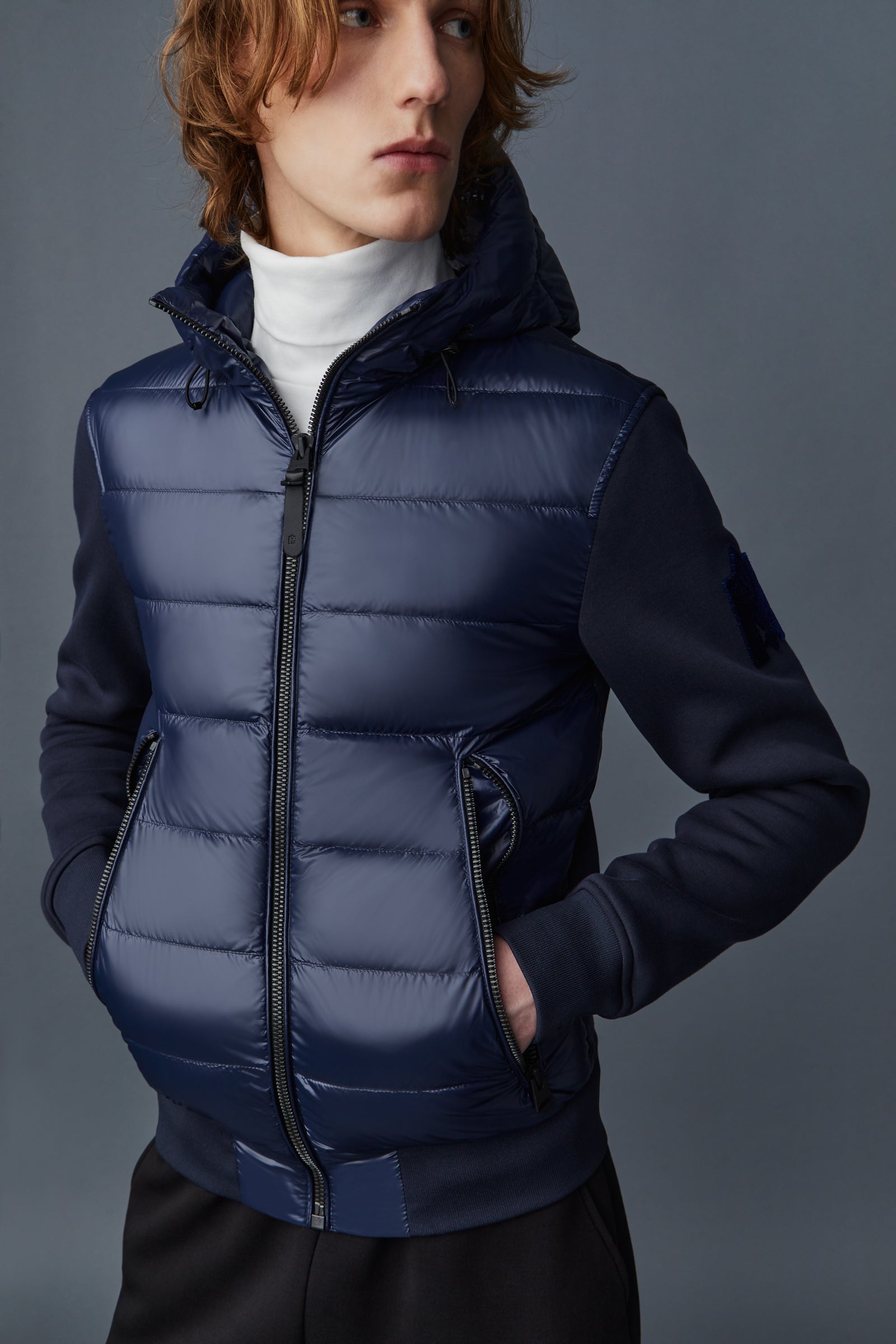 FRANK Double-face jersey bomber jacket with hood - 6