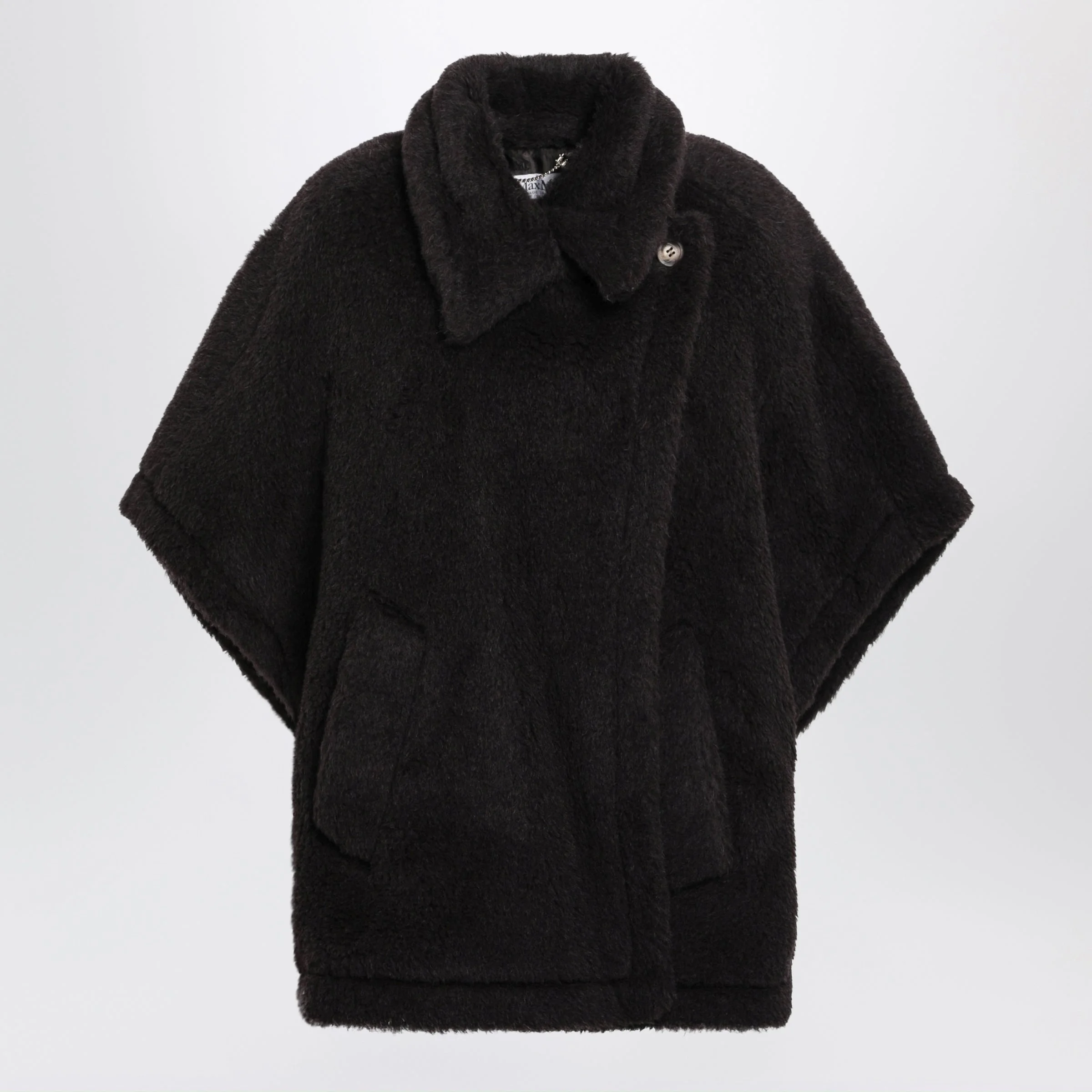 Max Mara Brown Cape In Alpaca And Wool Teddy Fabric Women - 1