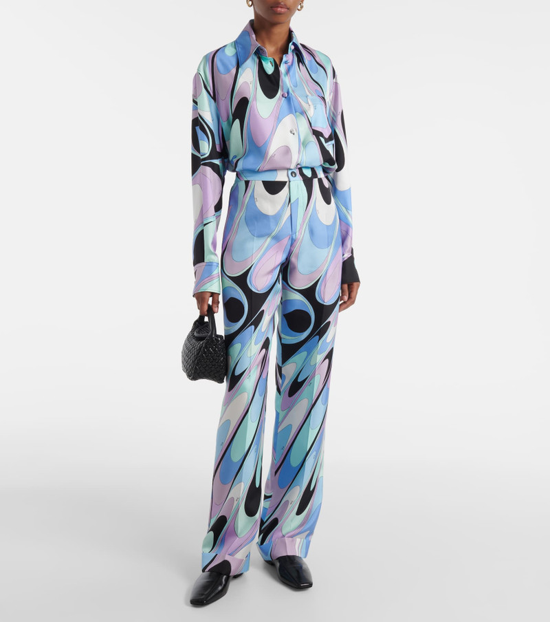 PUCCI Printed silk twill wide-leg pants outlook