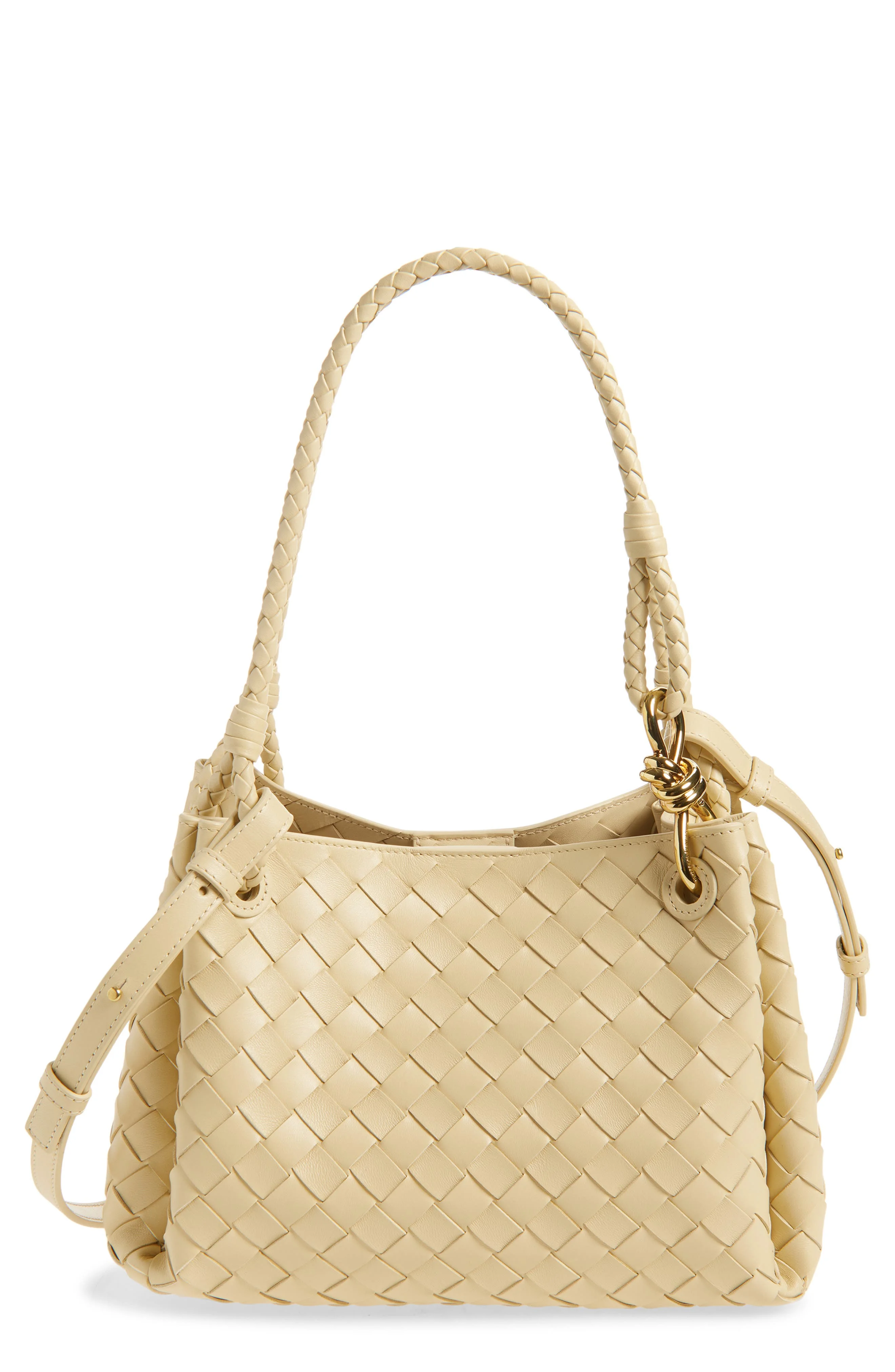 Bottega Veneta Small Parachute Intrecciato Leather Shoulder Bag in 9712 Tufo-Muse Brass at Nordstrom - 1