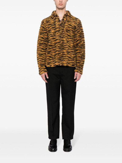 BODE tiger-print lace-up jumper outlook