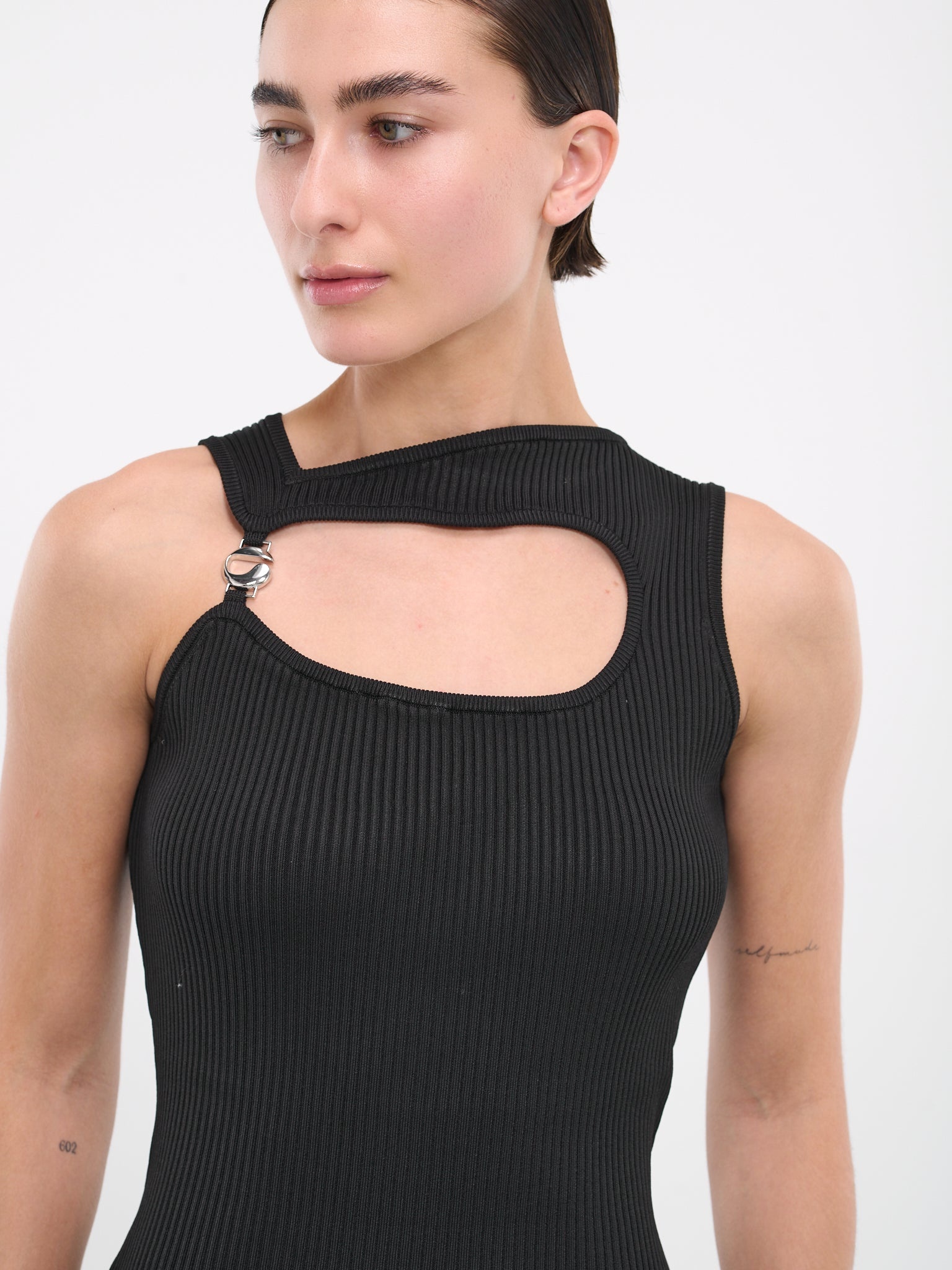 Rib-Knit Cut-Out Mini Dress - 5