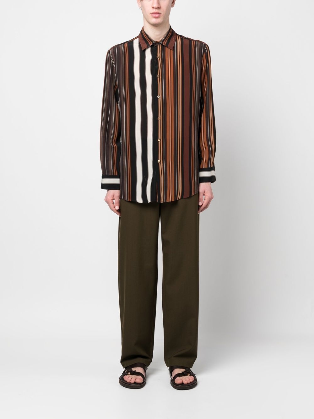 vertical-stripe long-sleeve shirt - 2