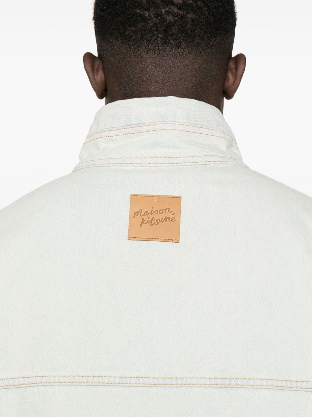 logo-patch denim jacket - 5