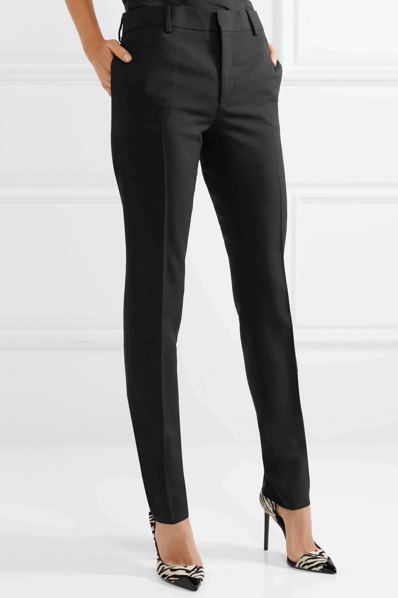 Wool-gabardine slim-leg pants - 3