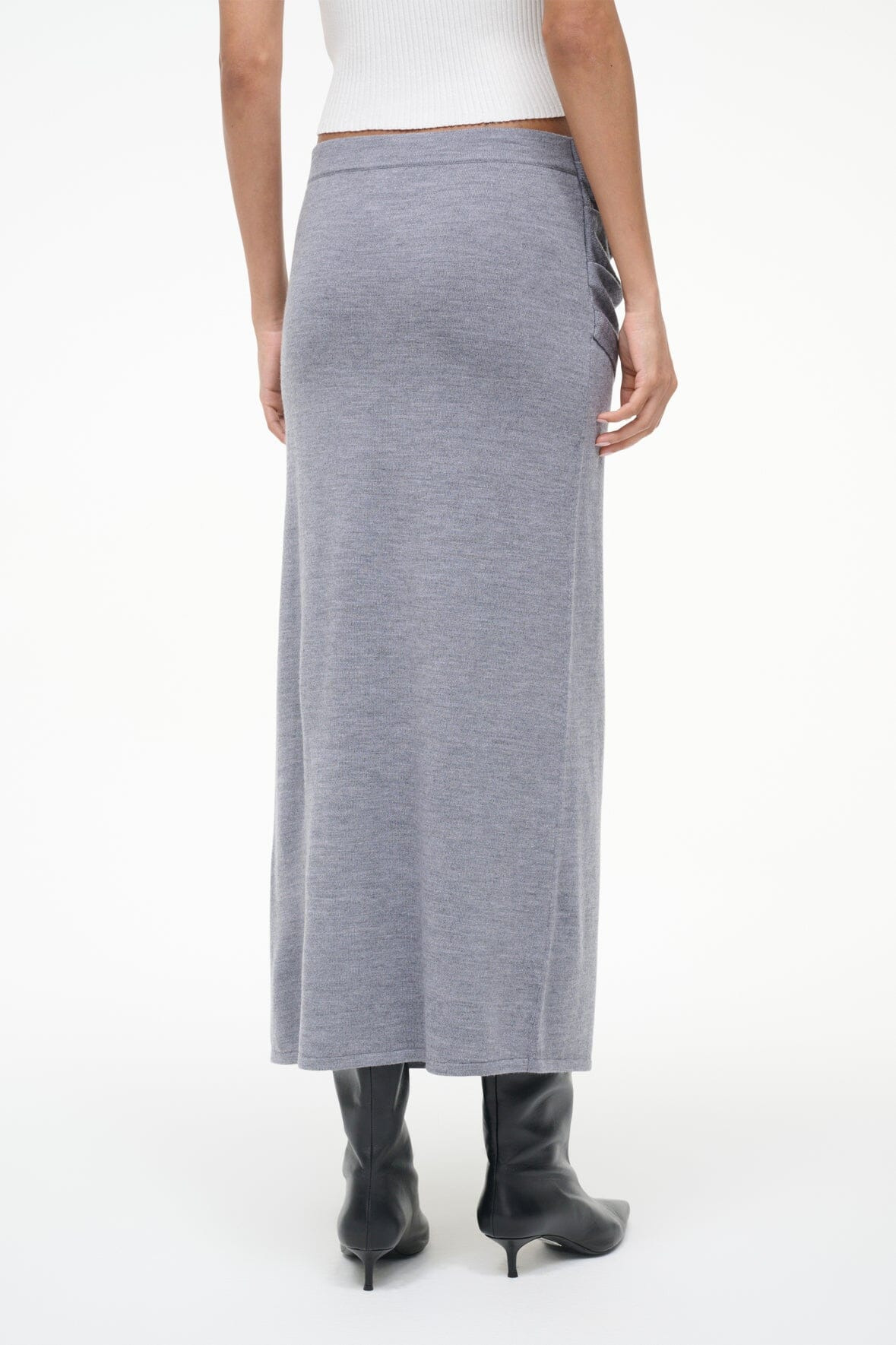 STAUD WILMA SKIRT HEATHER GREY - 6