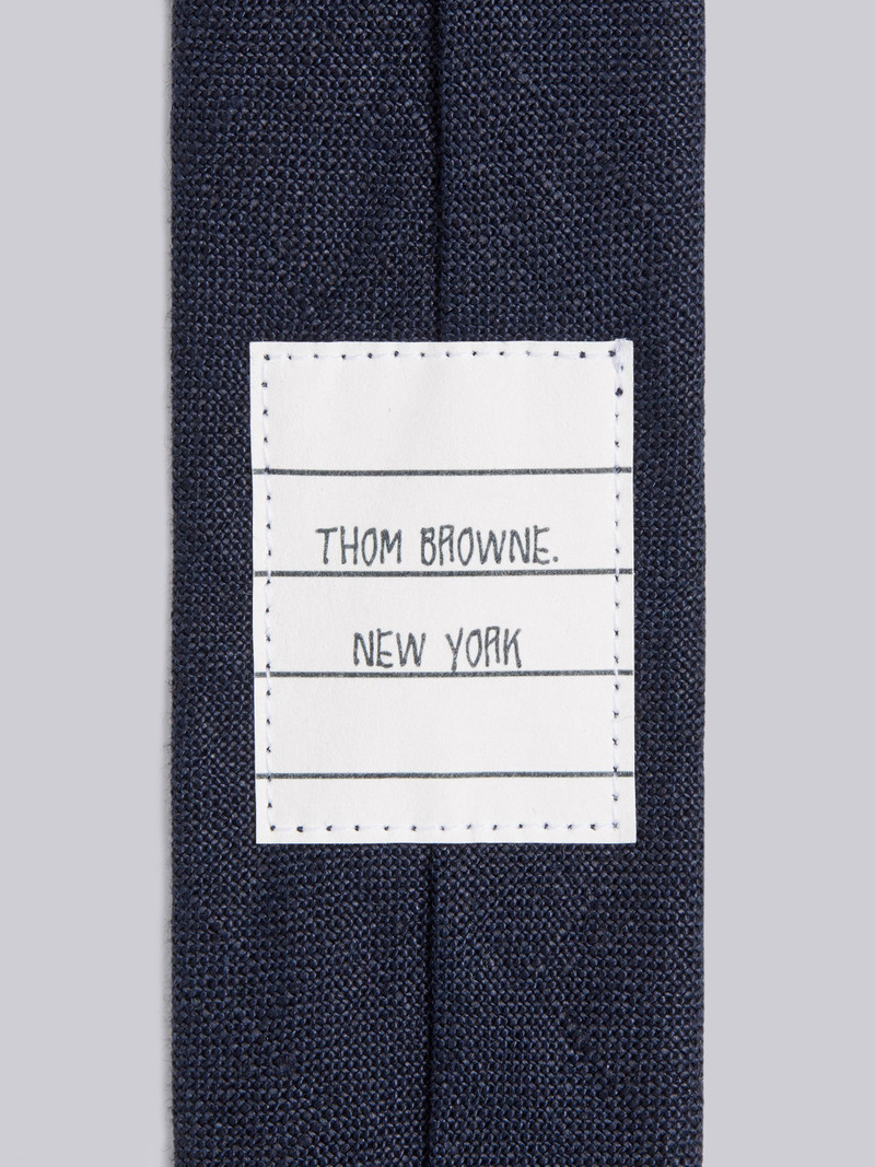 Thom Browne Navy Linen Classic Tie outlook