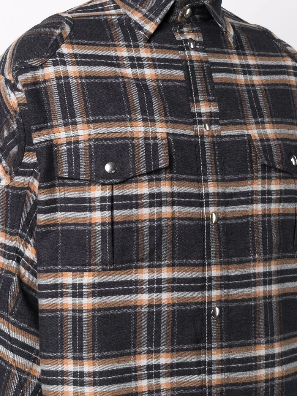check-print button-up shirt - 5