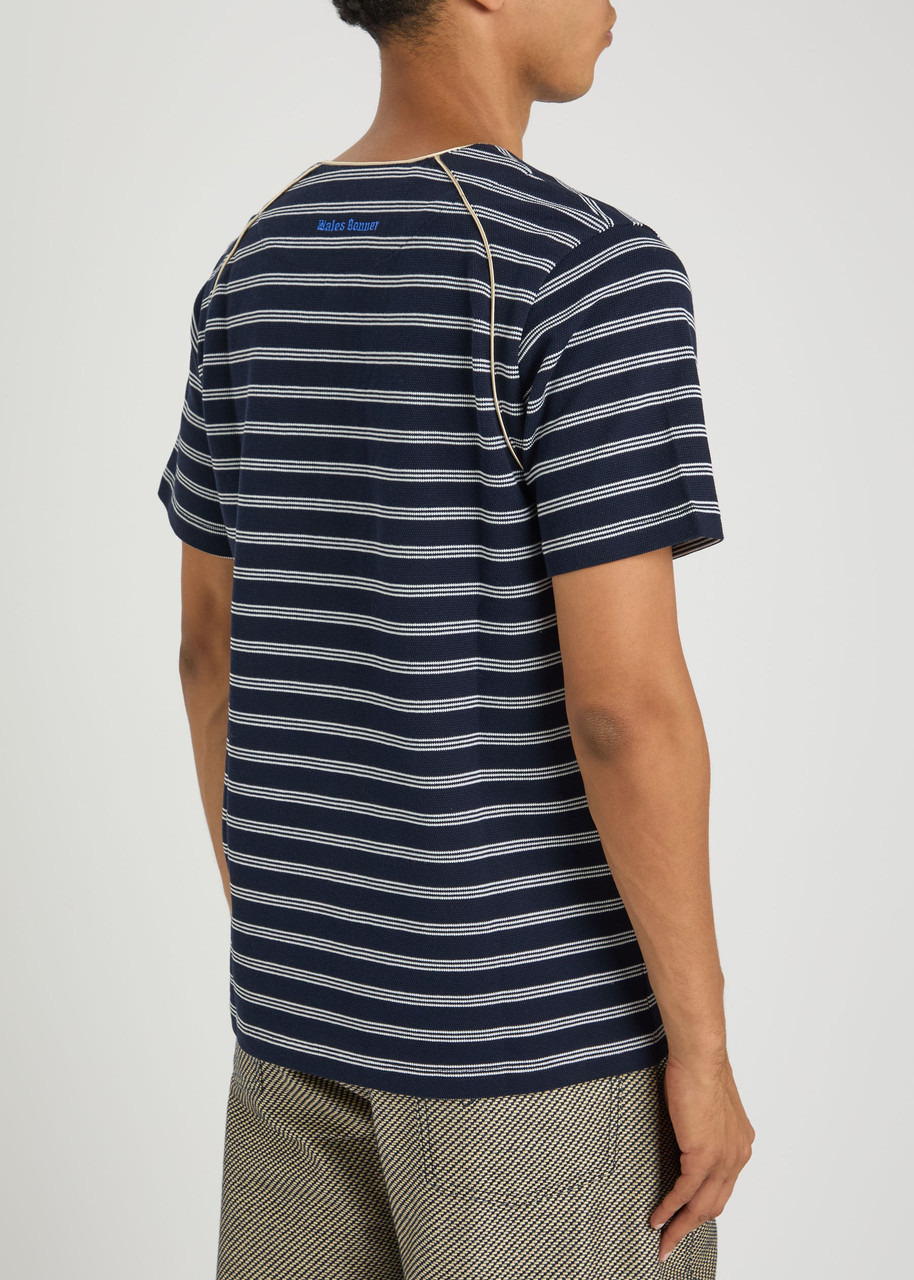 Wales Bonner Isaiah Striped Piqué Cotton-blend T-shirt - 3