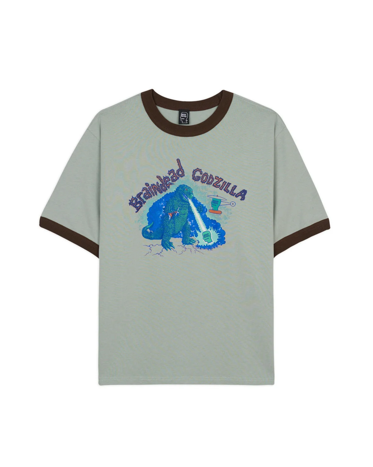 Brain Dead x Godzilla Maquette Ringer T-shirt - Washed Olive - 1