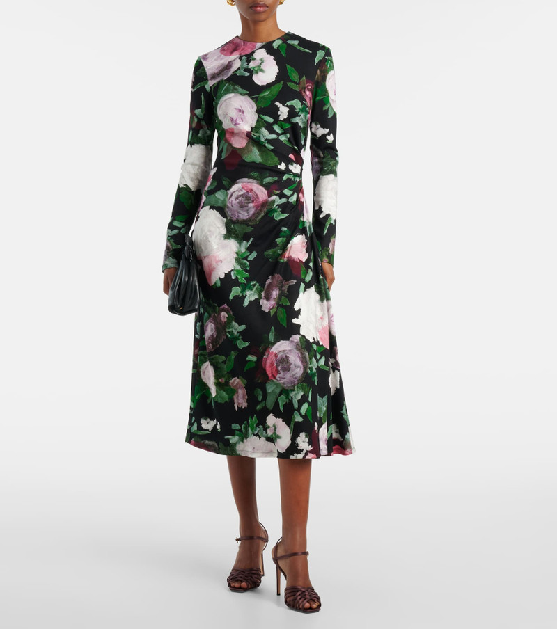 Erdem Draped floral midi dress outlook