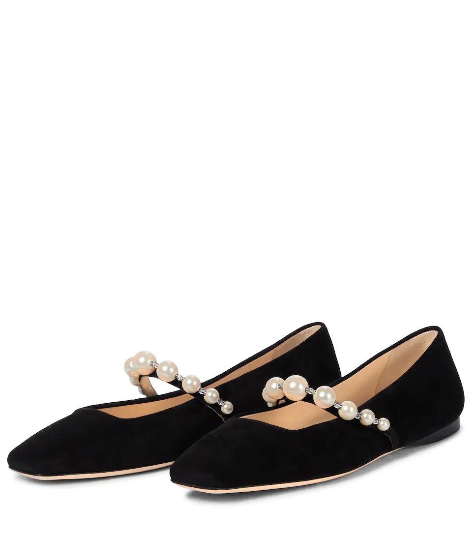 Ade embellished suede ballet flats - 5