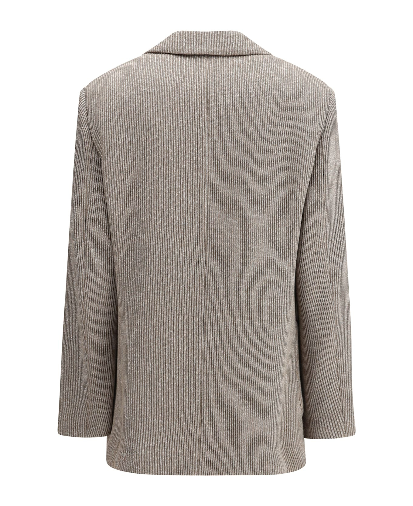 Ribbed Deisgn Lurex Jacket - 2