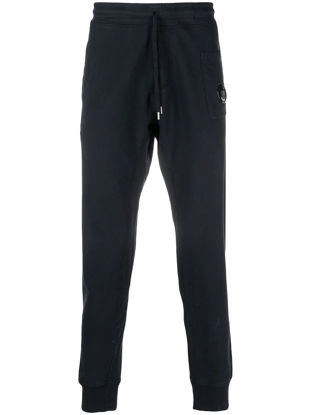 logo-patch cotton track trousers - 1