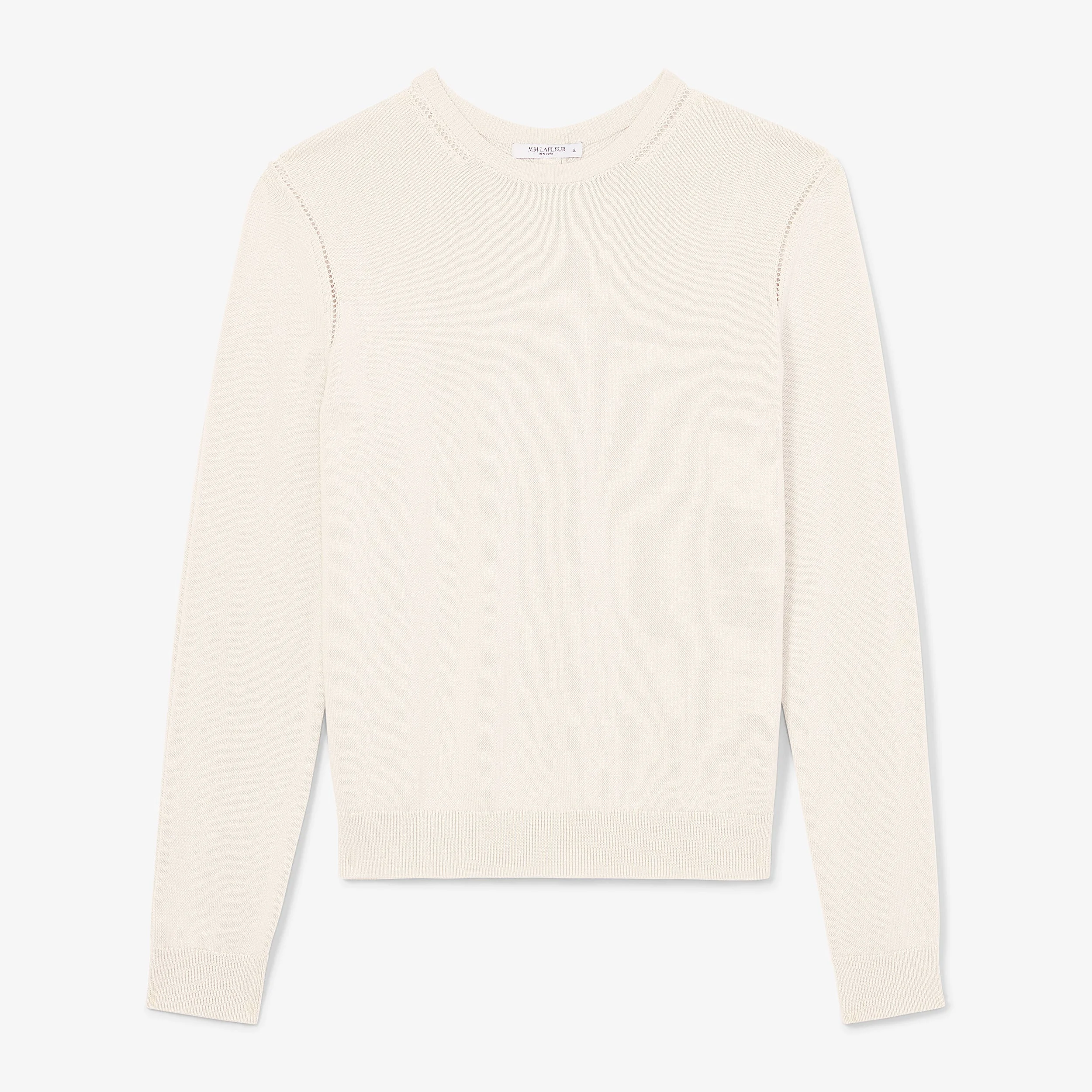 Larissa Pointelle Sweater - 365 Cotton Silk Knit - 1