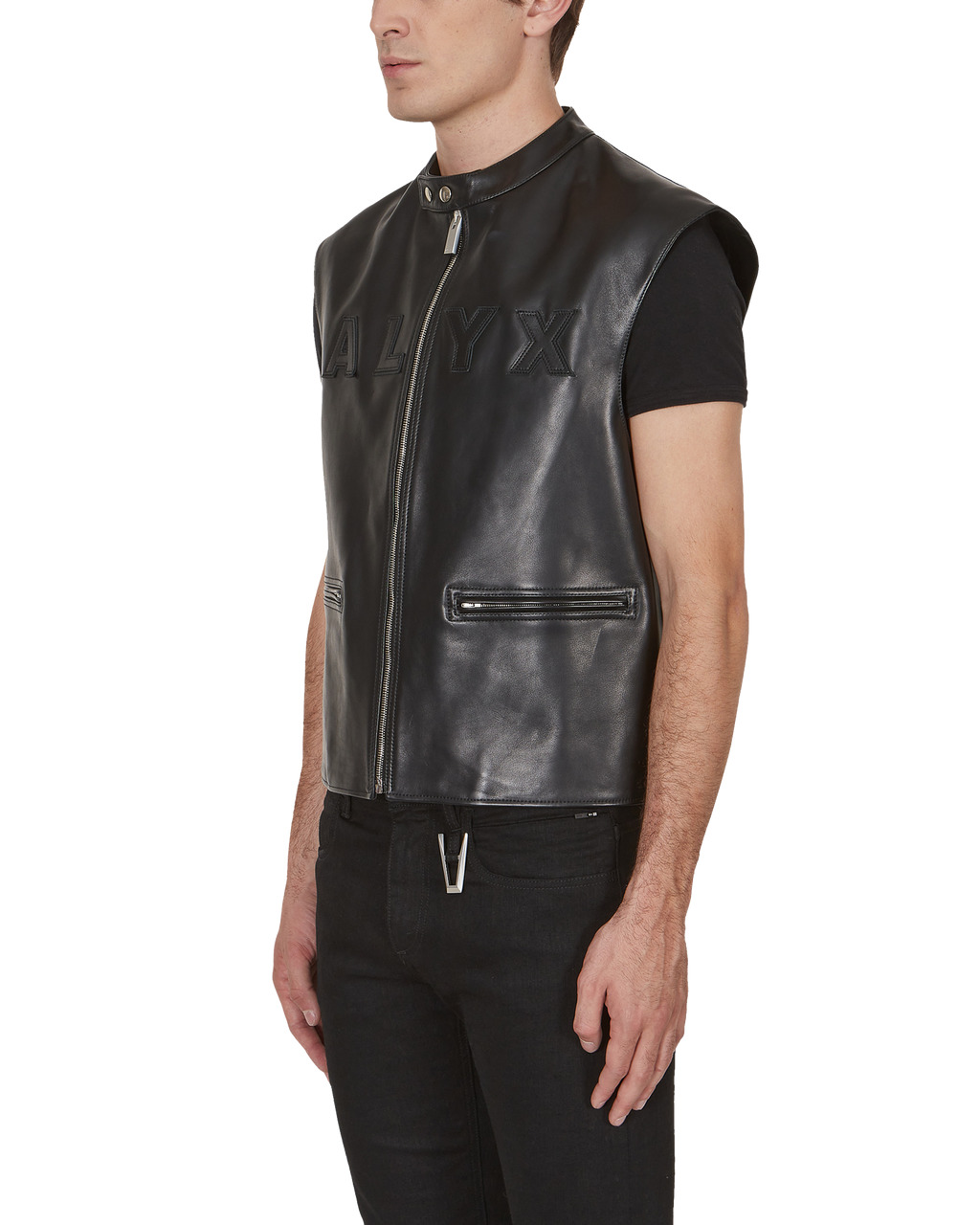 LEATHER LOGO RACER VEST - 3