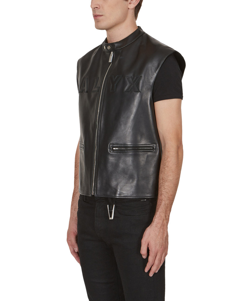 LEATHER LOGO RACER VEST 3