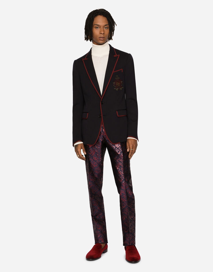 Deconstructed jersey jacket with patch - 4