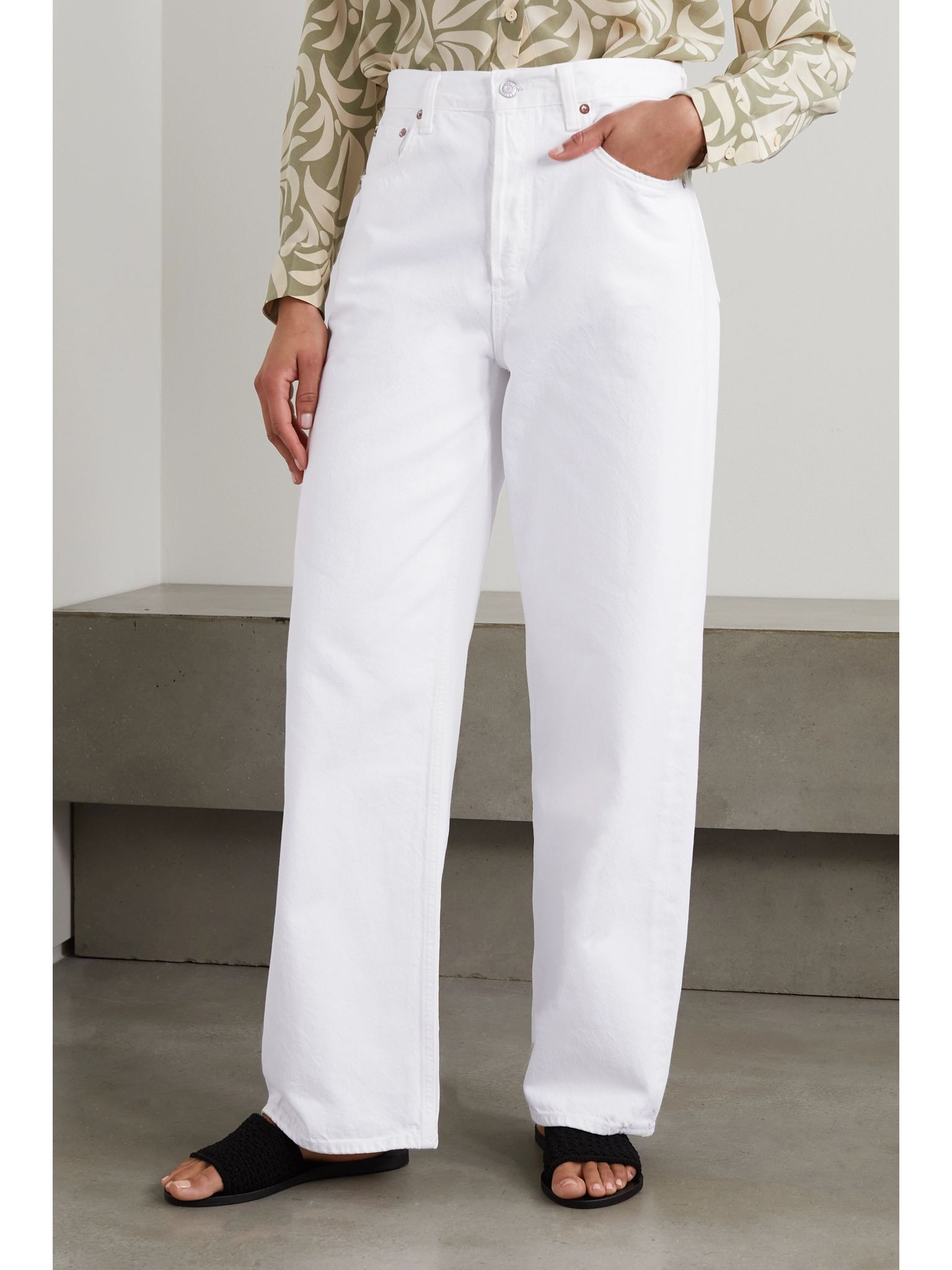 + NET SUSTAIN Low Slung Baggy organic boyfriend jeans White - 3