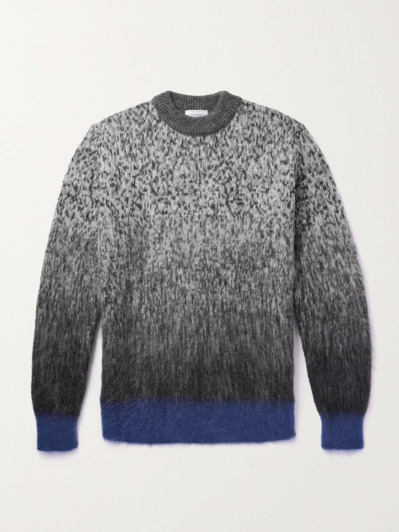 Logo-Embroidered Dégradé Mohair Sweater - 1