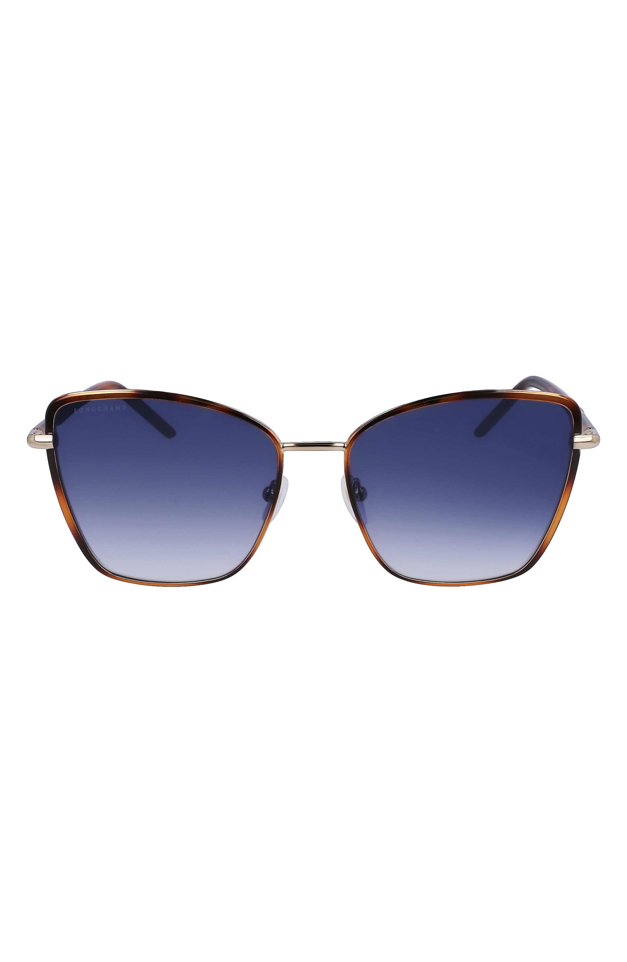 Longchamp 58mm Gradient Butterfly Sunglasses in Havana/Gradient Blue at Nordstrom - 1
