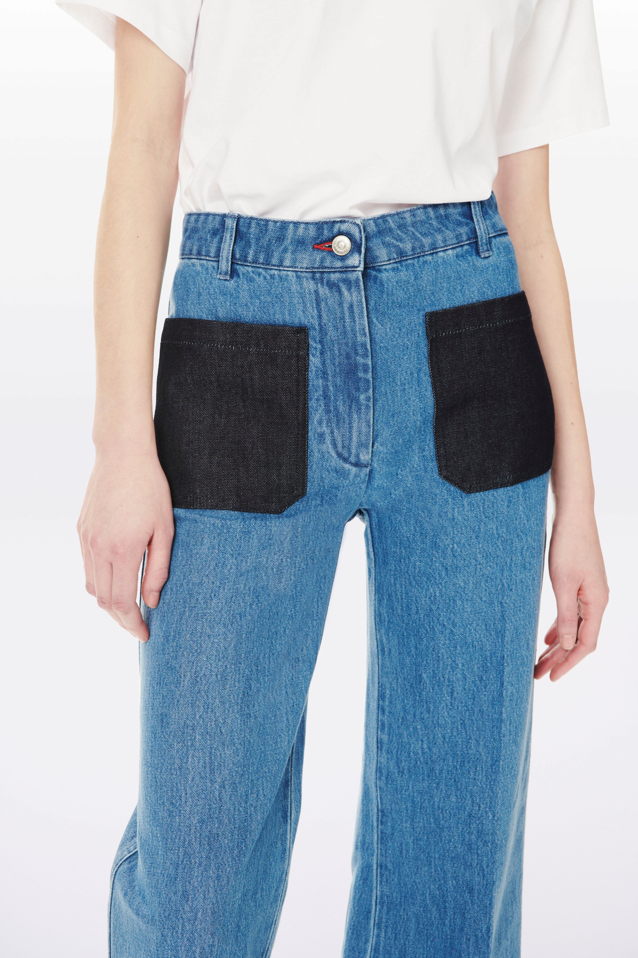 Alina High Waisted Patch Pocket Jean In 70s Wash - 4