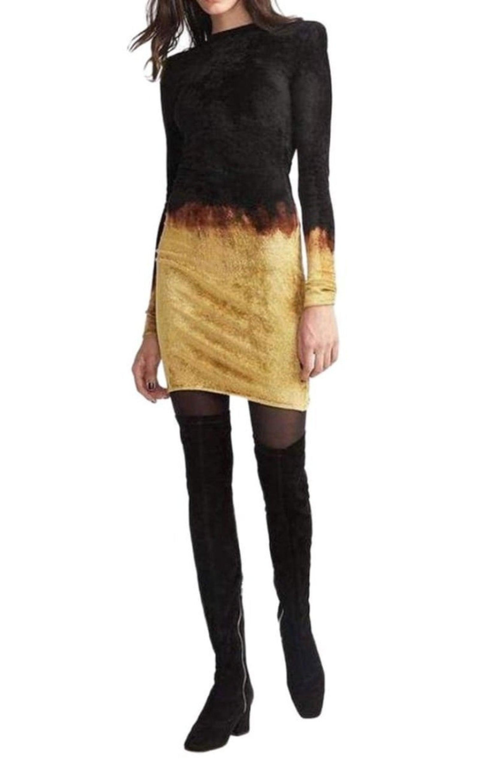 Black Velvet Fire Dress - 3