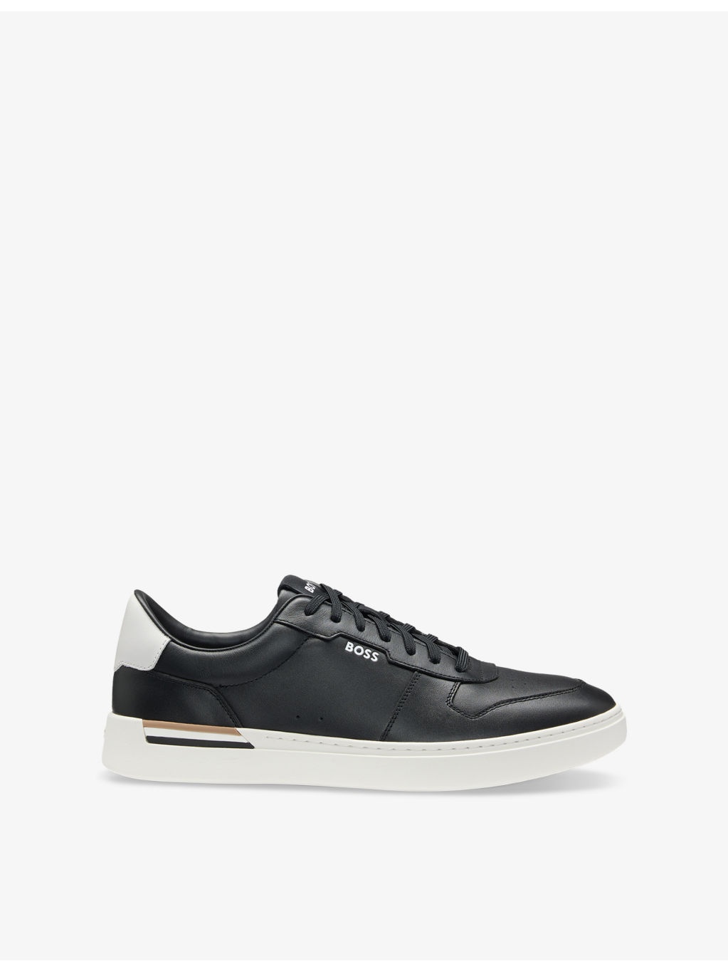 Debossed-Branded Leather Low-Top Trainers - 1