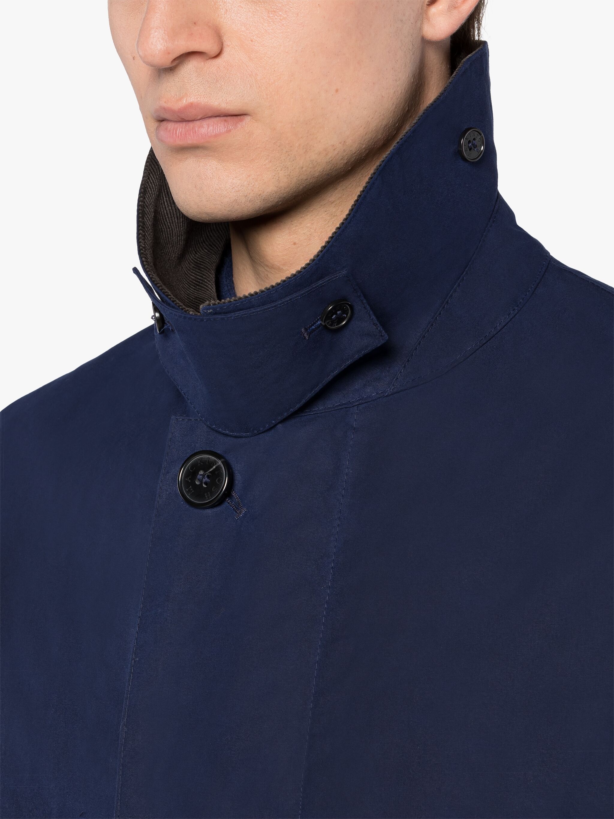 NORFOLK NAVY WAXED COTTON COAT - 5