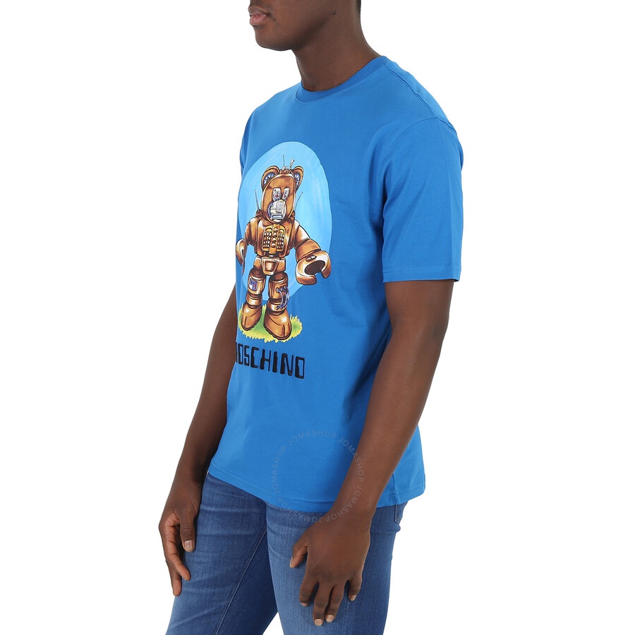 Moschino Blue Cotton Robot Bear T-Shirt - 2