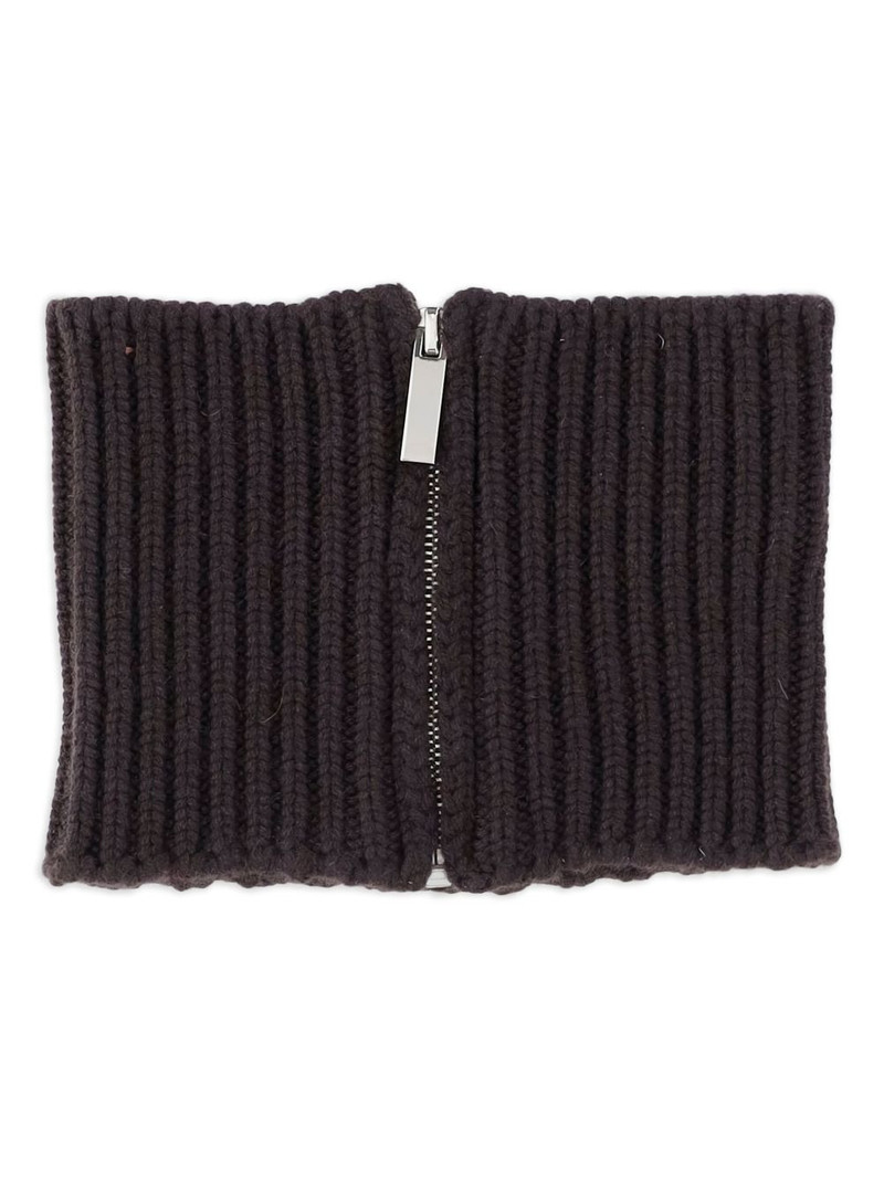ribbed zip-fastening neck-warmer scarf 1