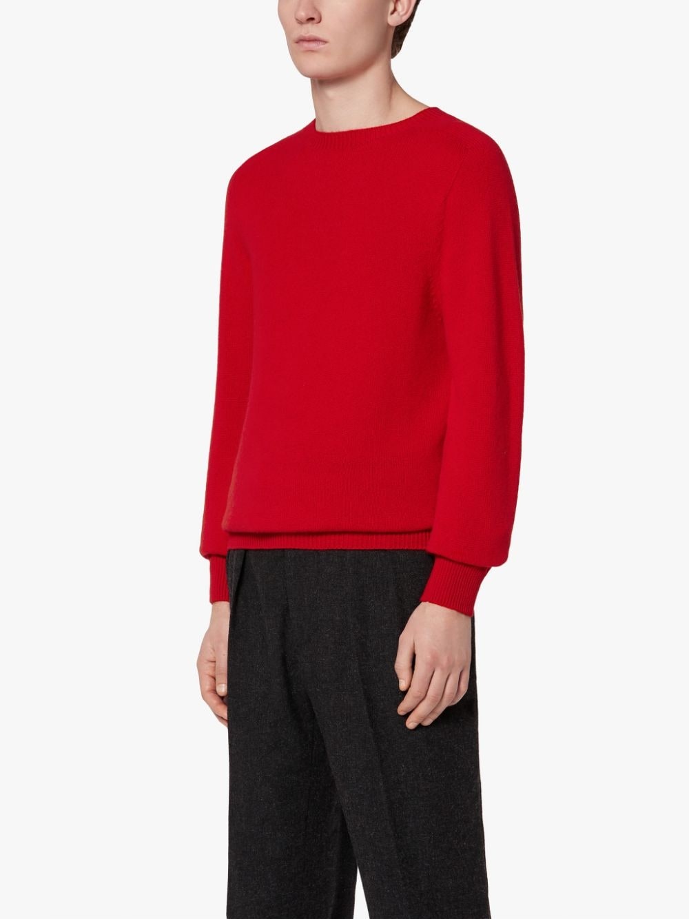 WOOLF RED WOOL & CASHMERE CREW NECK SWEATER - 3