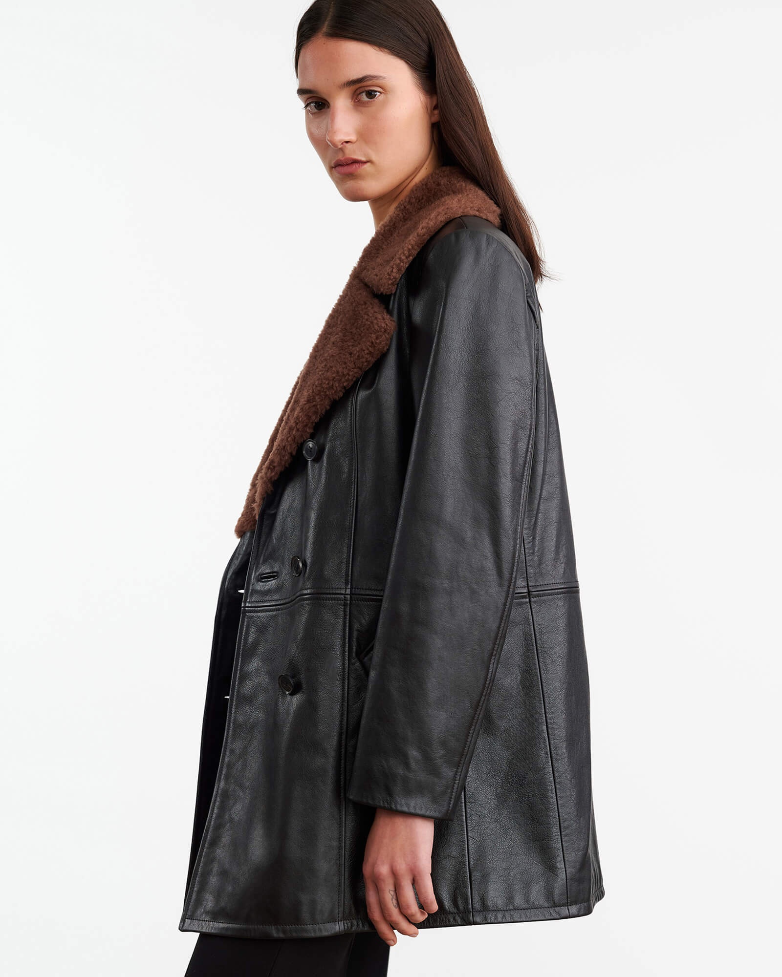 JAYDEN LEATHER COAT - 4