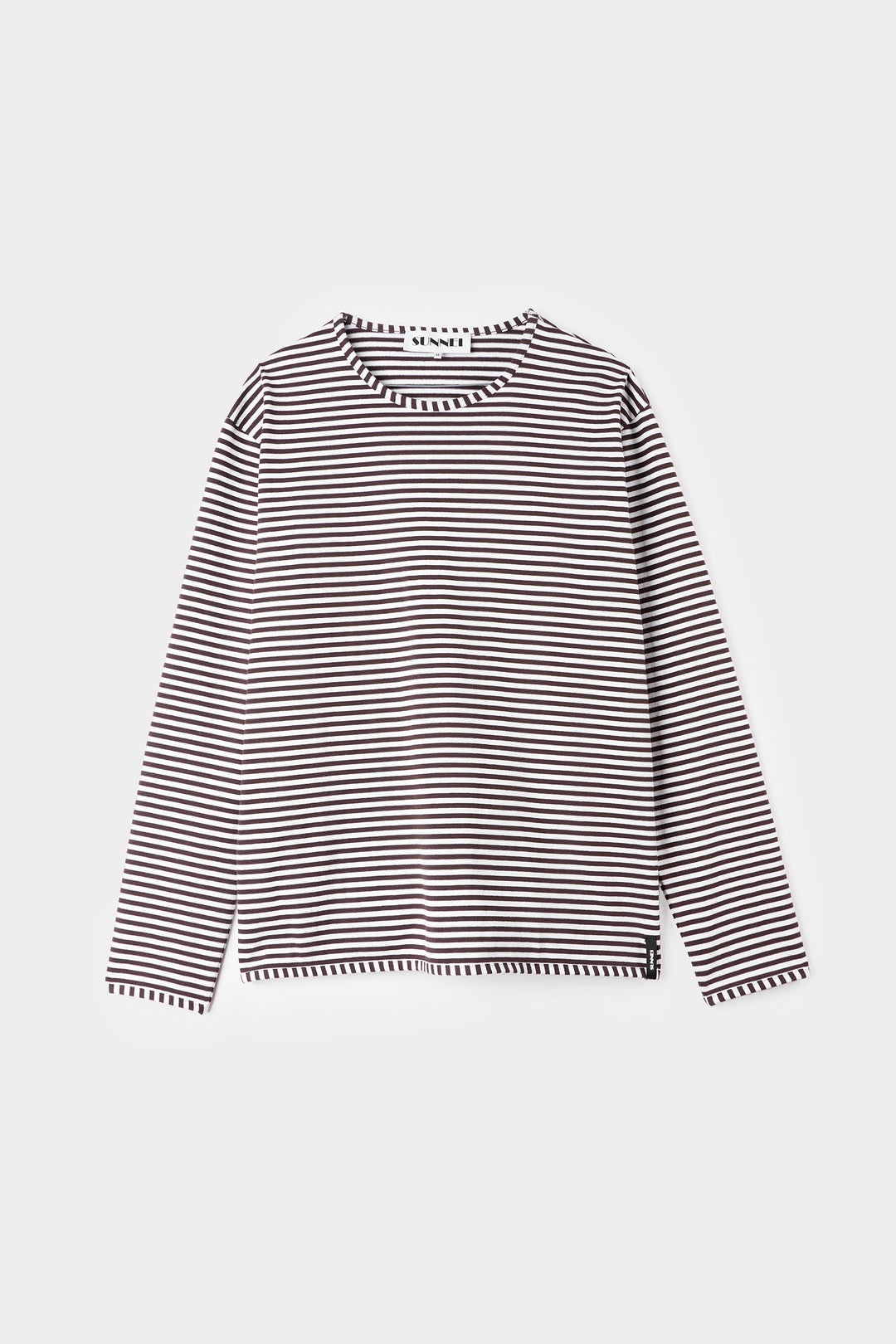 STRIPED LONGSLEEVE T-SHIRT / brown and optical white - 2