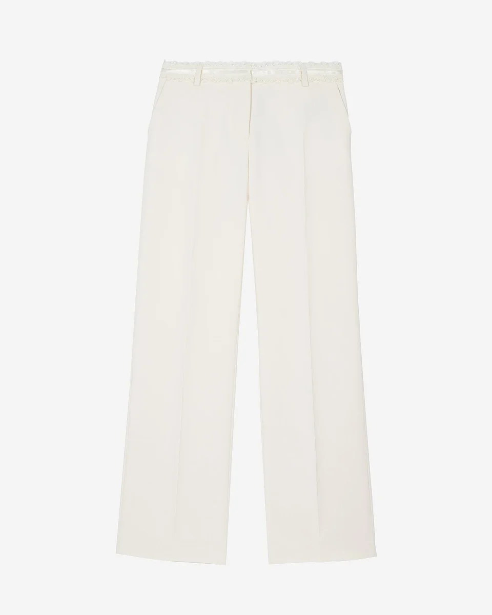 ECRU WIDE-LEG PANTS - 1