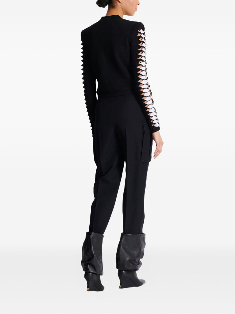 cut-out sleeve buttoned cardigan 4