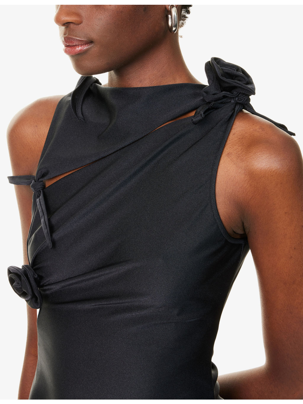 Flower Sleeveless Stretch-Woven Top - 5